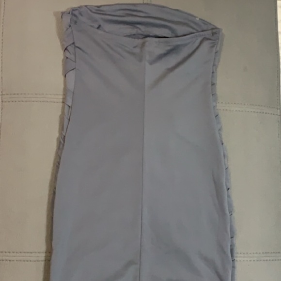 Steel gray strapless mini dress - Picture 2 of 3